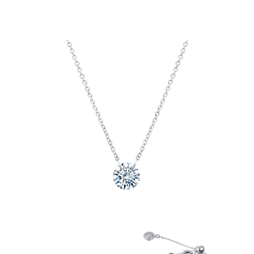 Silver Frameless Solitaire Necklace