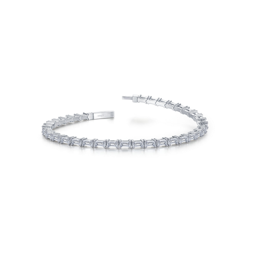 Tennis Flexible Silver Brick Road Bangle