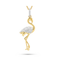 Deep Blue 14kt Gold Lab Diamond Flamingo Necklace