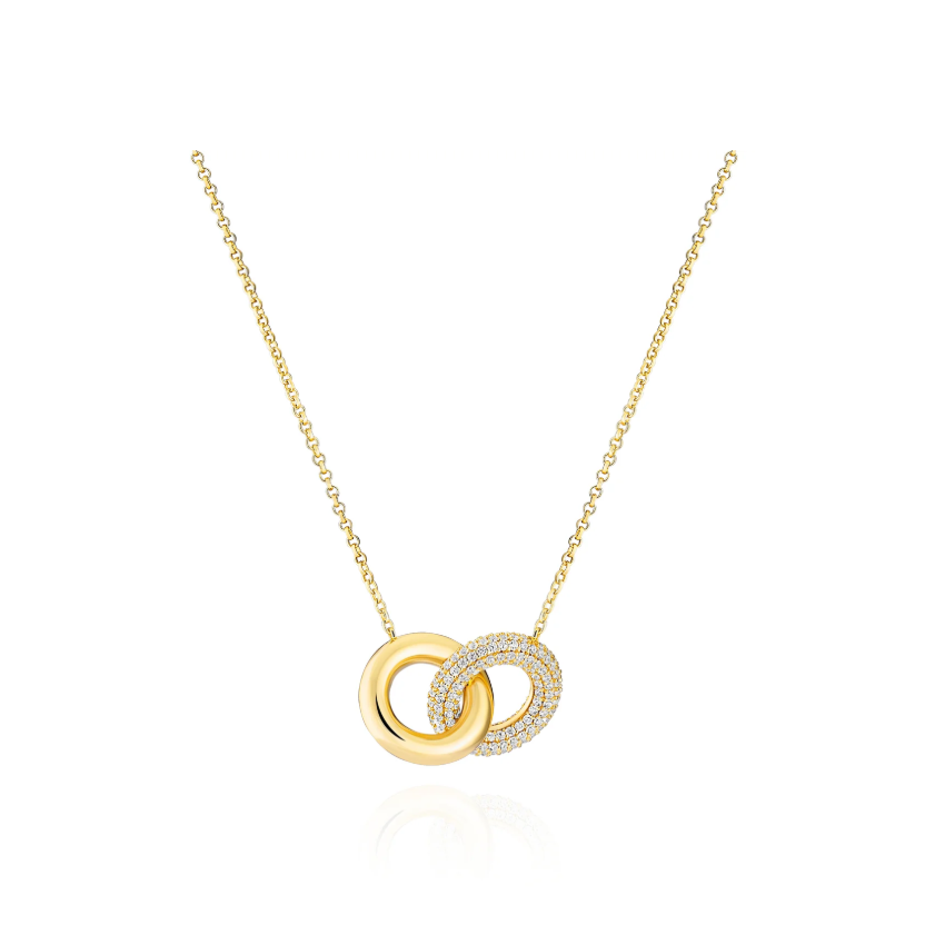 Gold CZ Carrara Due Piccolo Necklace