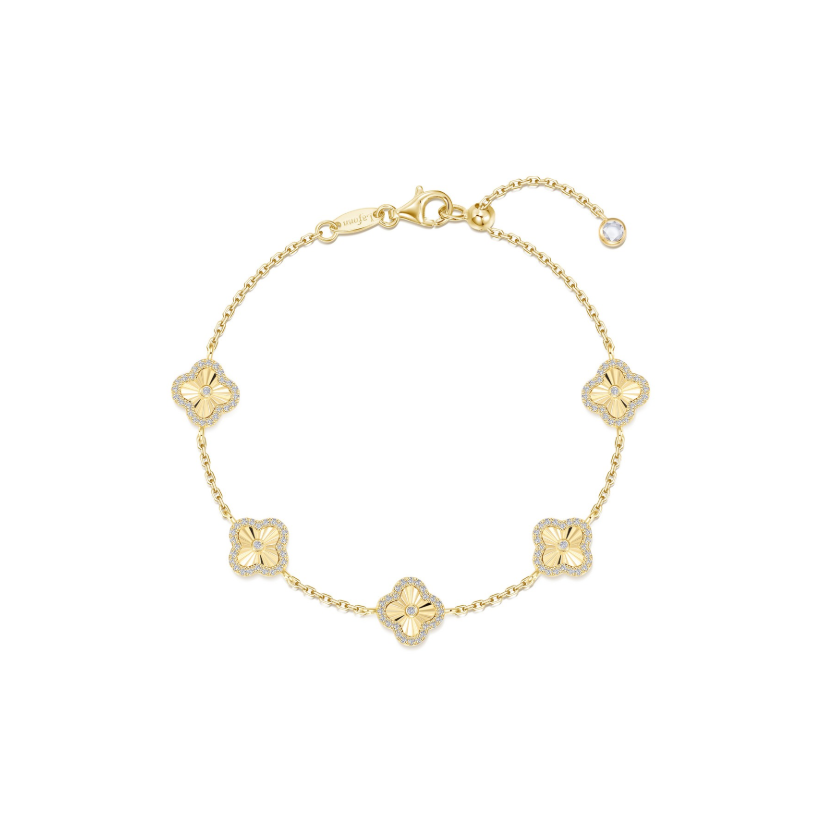 Glittering Clover Chain Bracelet