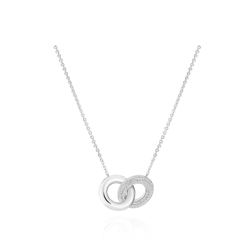 Silver Carrara Due Piccolo Necklace