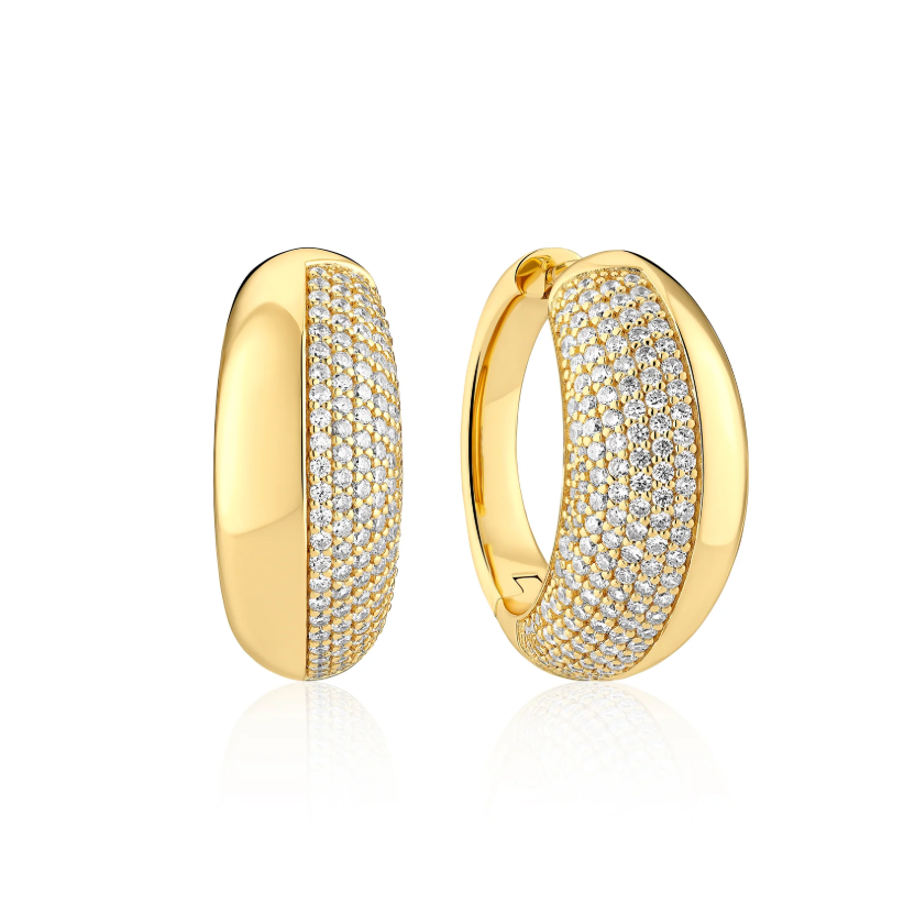 Gold CZ Fasano Grande Earrings