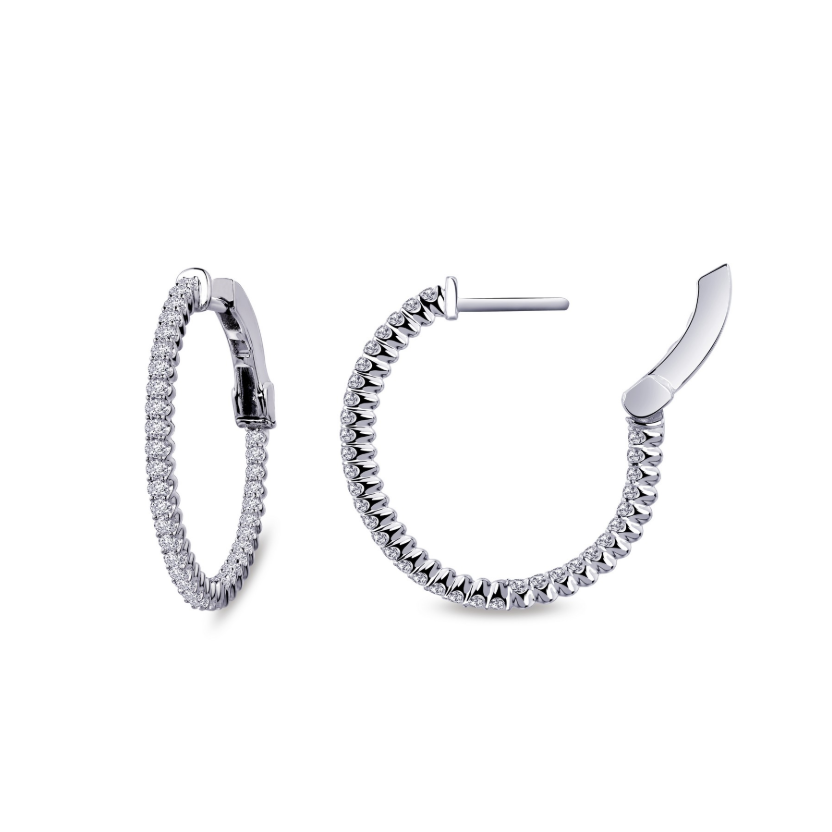 1.08 CTTW Open Hinged Round Inside Out Hoops