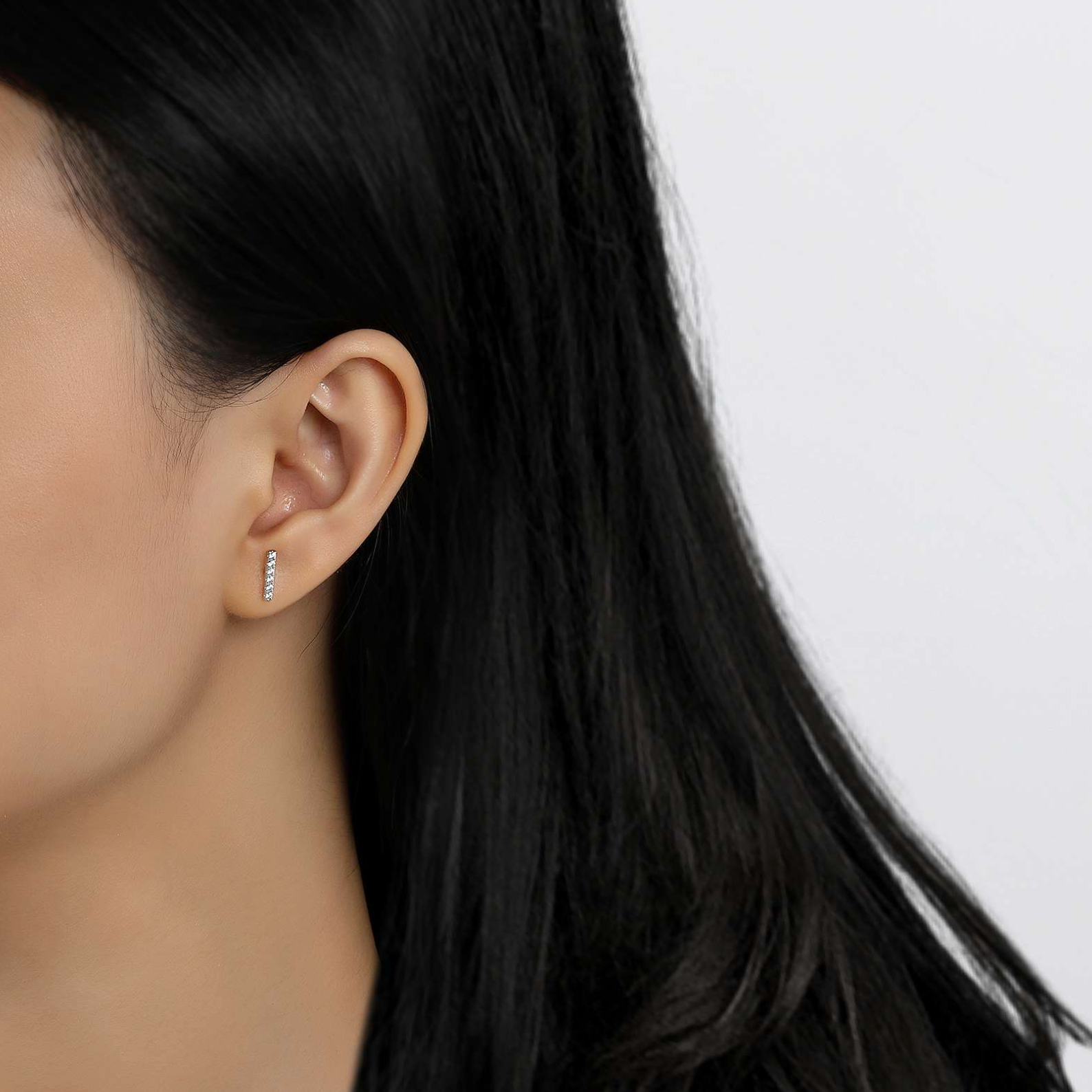 Mini Vertical Bar Stud Earrings