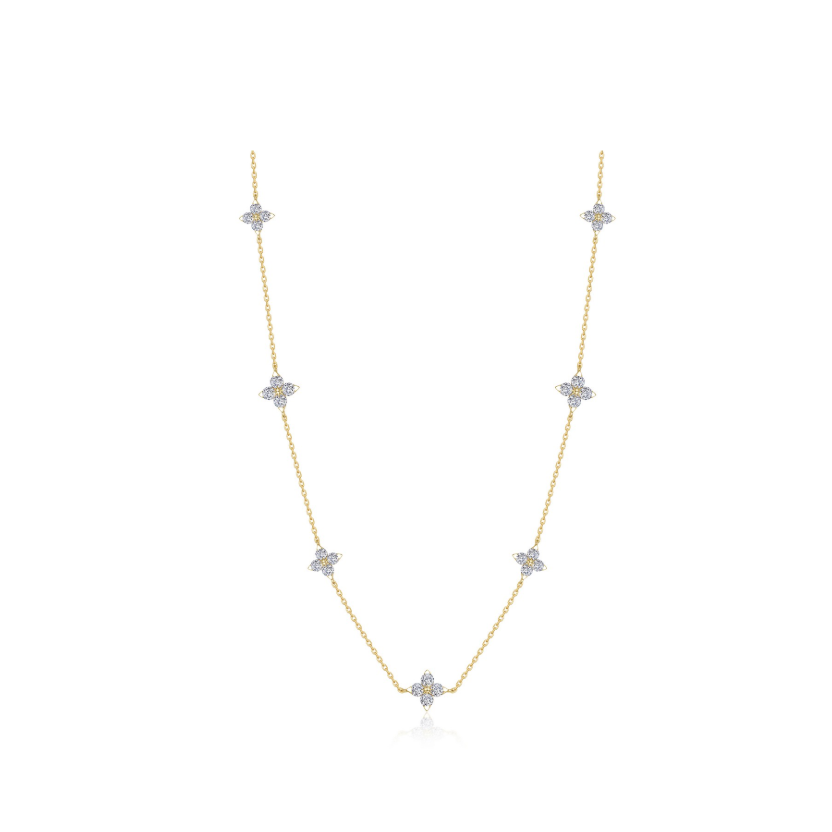 1.72 CTW Trillium Station Necklace