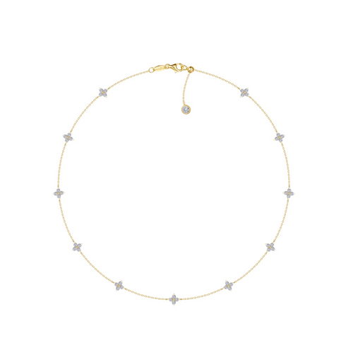 1.72 CTW Trillium Station Necklace