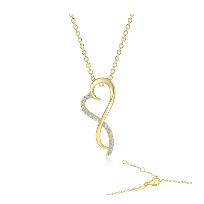 Gold Infinity Heart Pendant Necklace