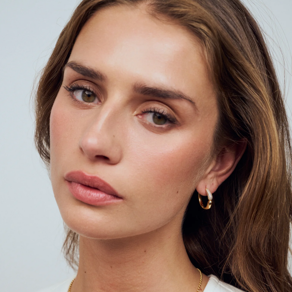 Gold Goccia Creolo Grande Earrings
