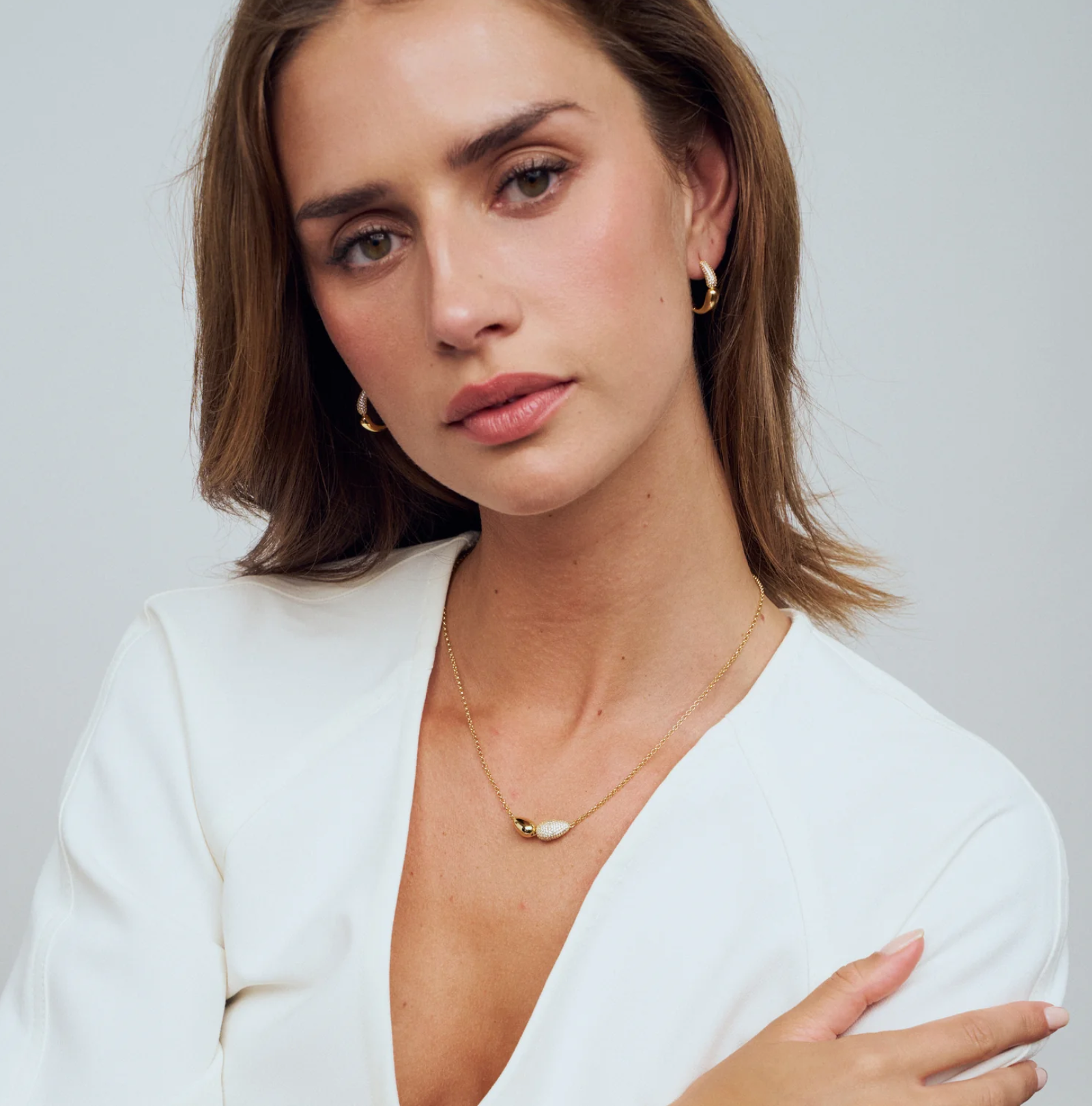 Gold Goccia Creolo Grande Earrings