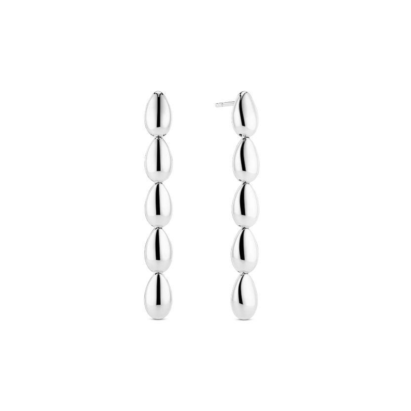 Silver Goccia Cinque Pianura Earrings