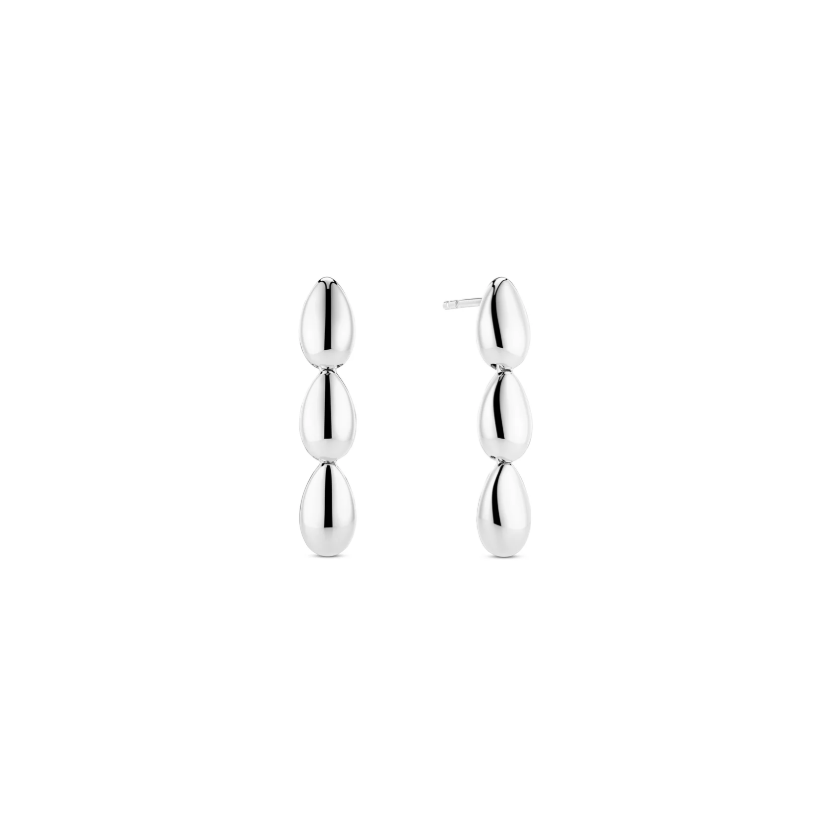 Silver Goccia Tre Pianura Earrings