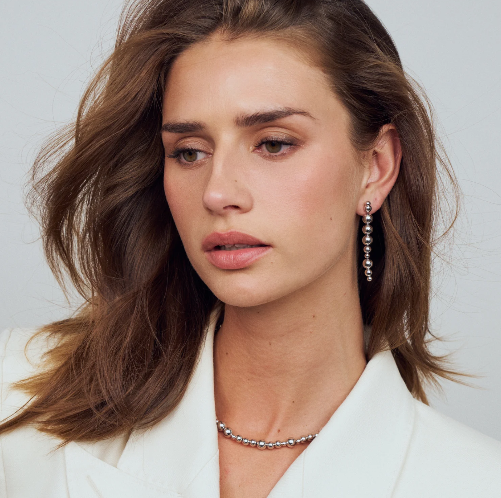 Silver Bormio Lungo Earrings