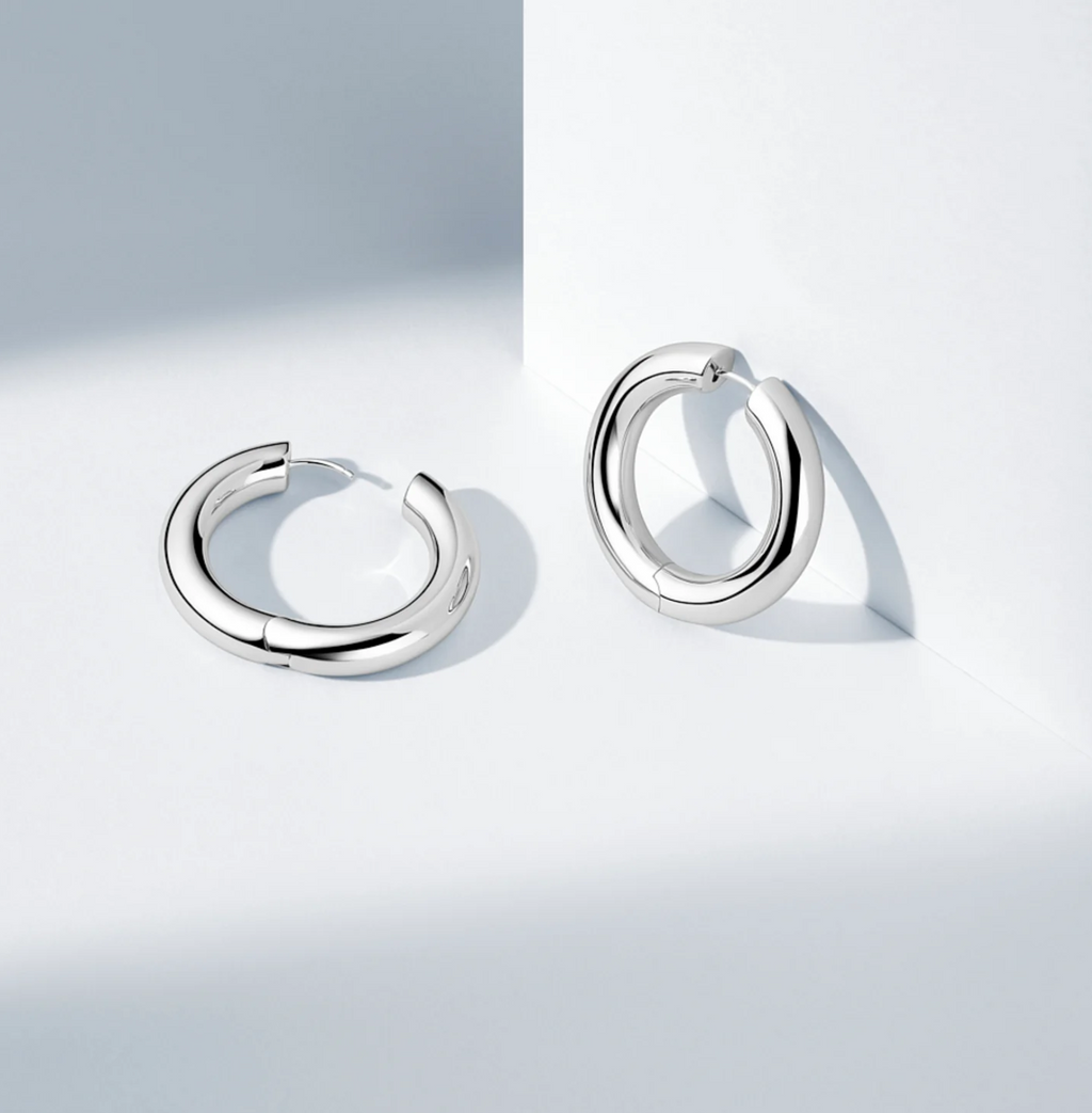 Silver Carrara X-Grande Pianura Earrings