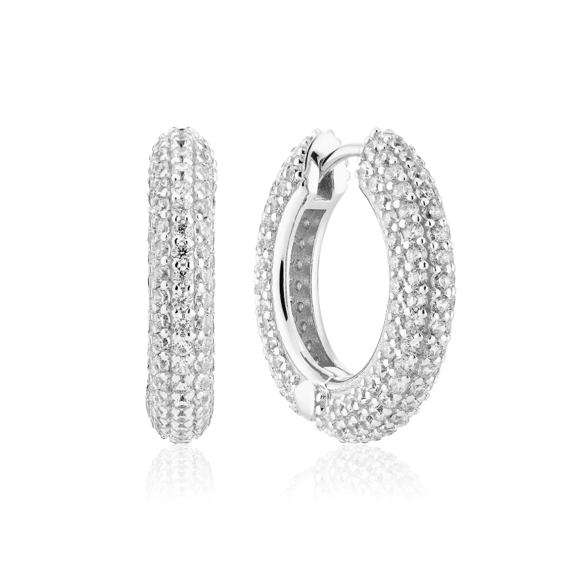 Silver CZ Carrara Medio Earrings