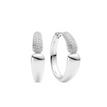 Silver CZ Goccia Creolo Grande Earrings