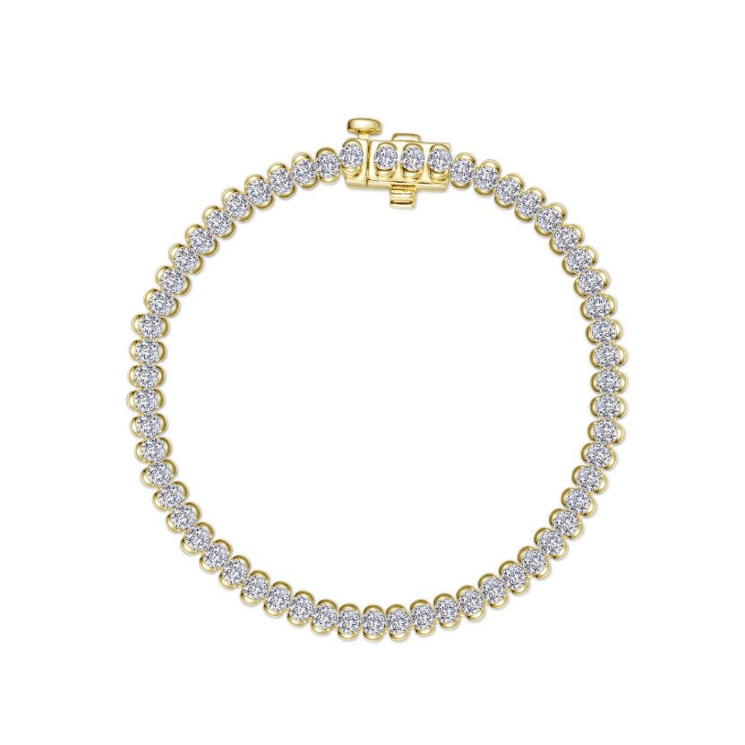 3 CTW Aria Half- Bezel Tennis Bracelet Gold