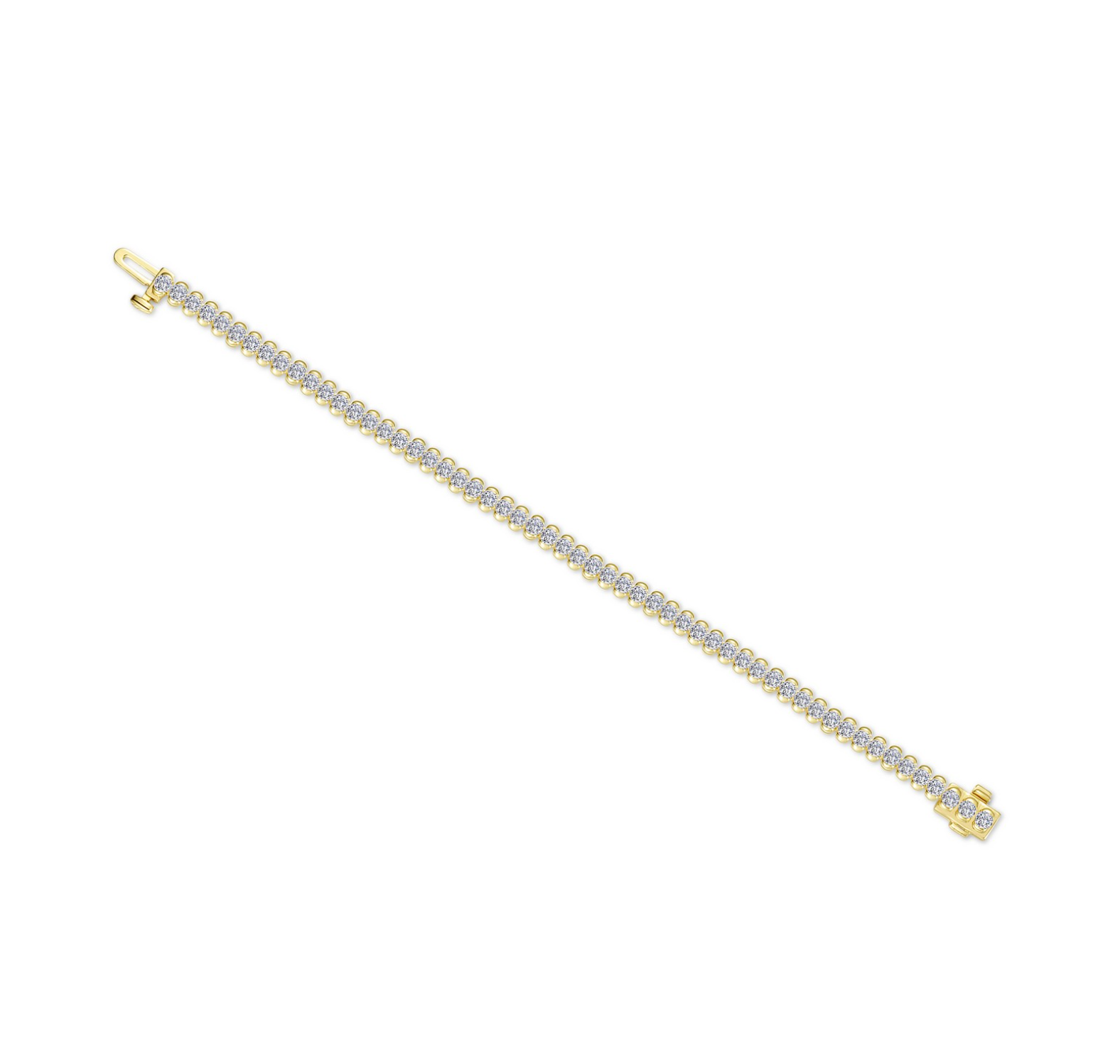 3 CTW Aria Half- Bezel Tennis Bracelet Gold