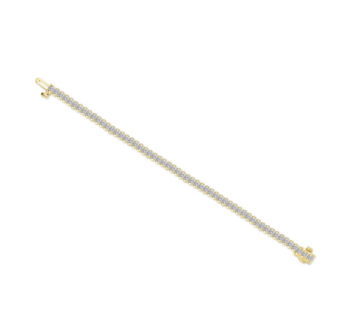 3 CTW Aria Half- Bezel Tennis Bracelet Gold