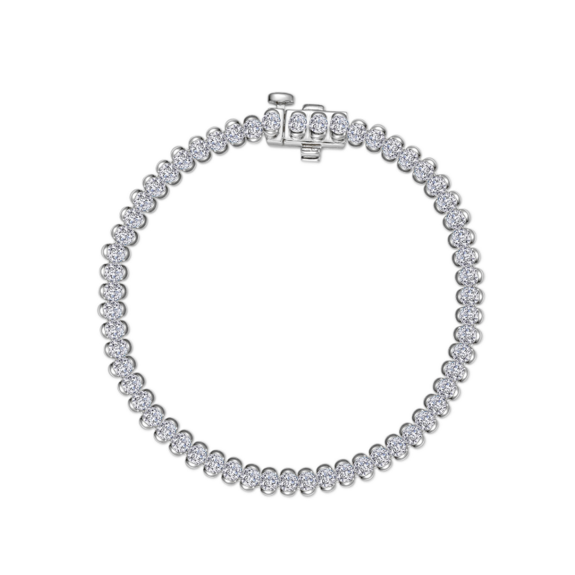 3 CTW Aria Half- Bezel Tennis Bracelet Platinum