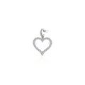 Amara Open Heart Pendant Charm Platinum
