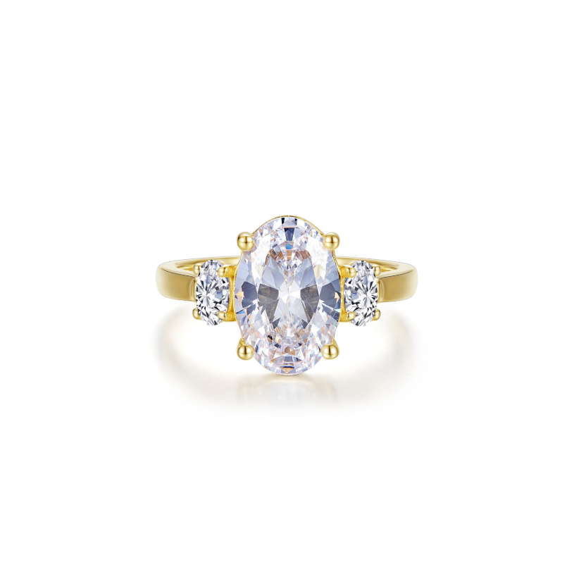 Aurora Three-Stone Oval Ring