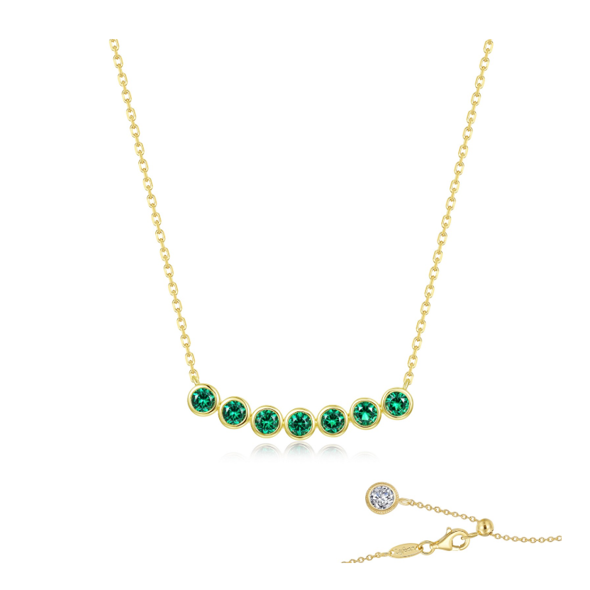 Emerald Bezels of Joy Necklace