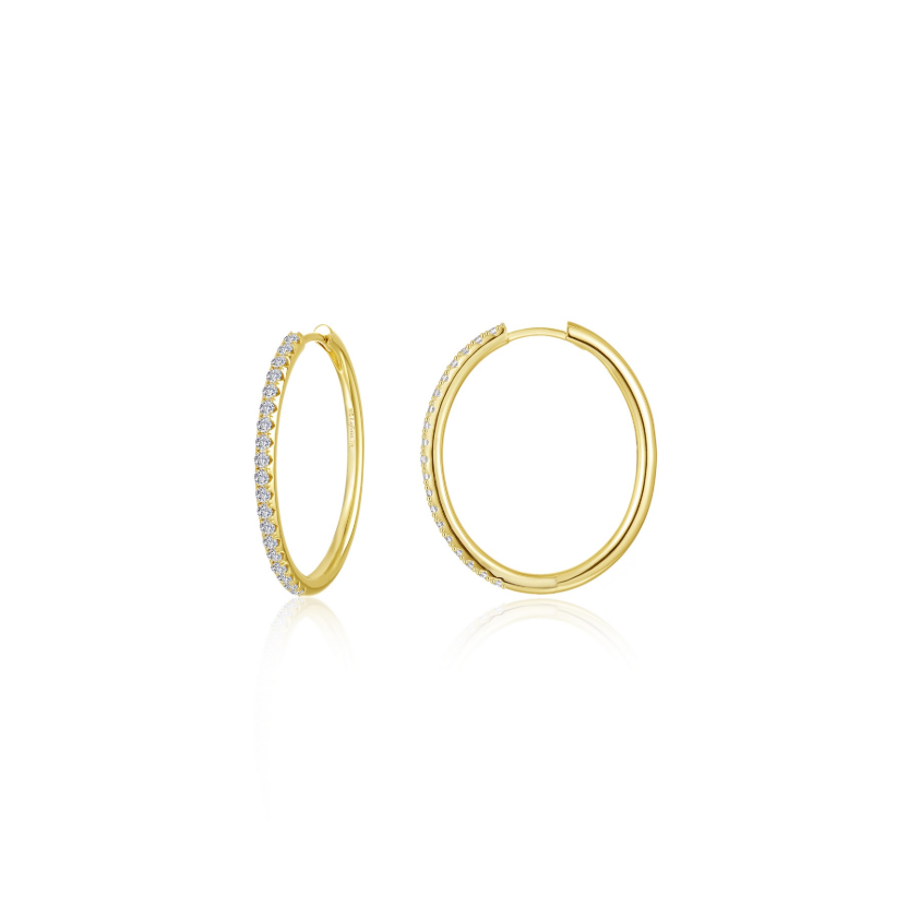 Large Alina Oval Gold Hoop Earrings