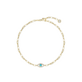 Evil Eye Paperclip Anklet