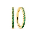 Gold CZ Green Ellera Grande Earrings
