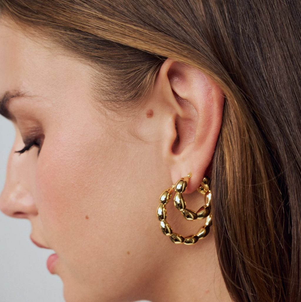 Gold Goccia Cerchietto Medio Earrings