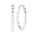 Silver Goccia Cerchi Pianura Earrings