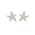 14kt Gold Vermeil White Sapphire Starfish Earrings
