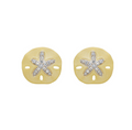 14kt Gold Vermeil White Sapphire Sand Dollar Earrings