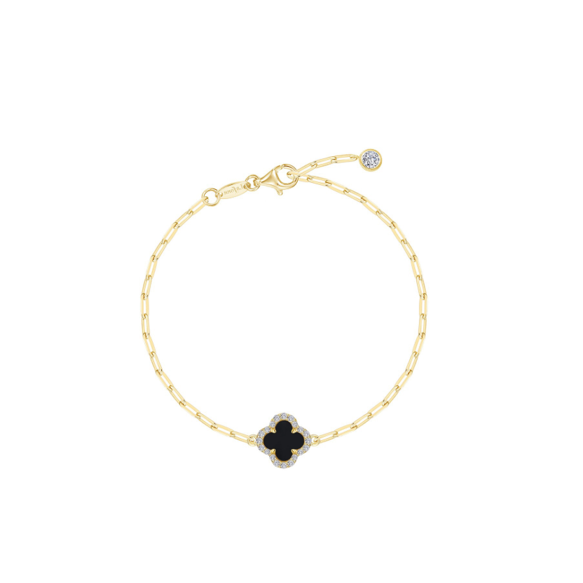 Black Onyx Paperclip Bracelet