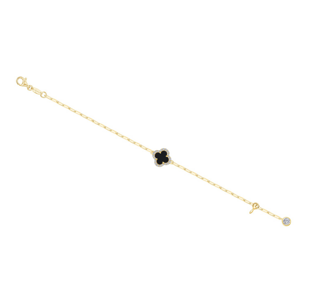 Black Onyx Paperclip Bracelet
