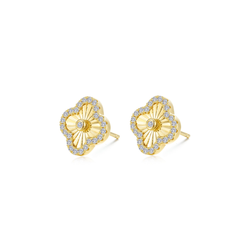 Golden Clover Stud Earrings