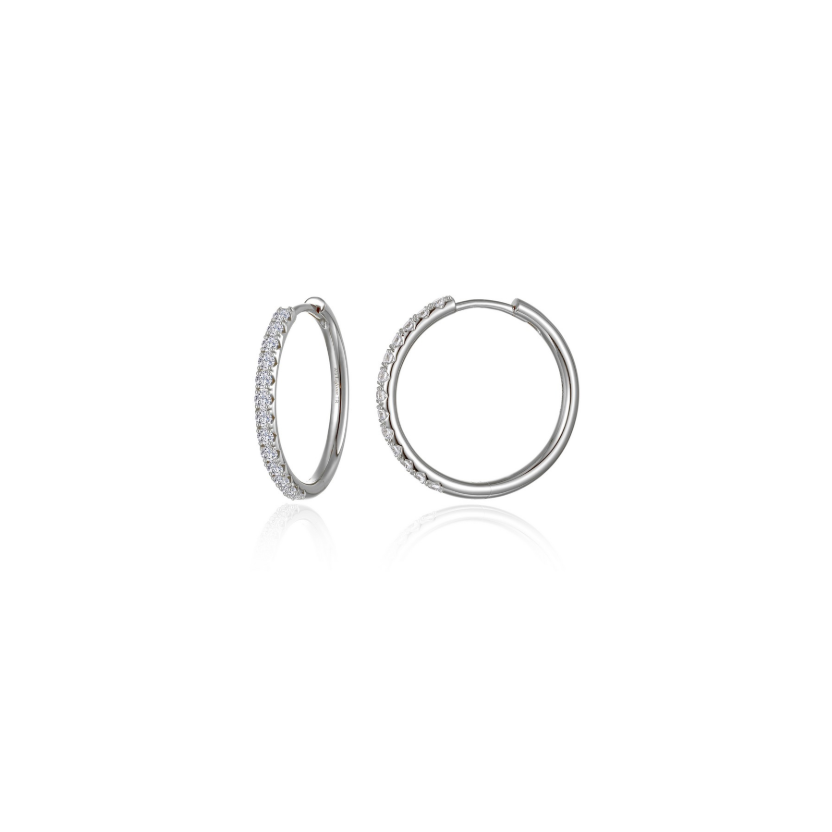 Medium Alina Round Hoop Earrings Silver