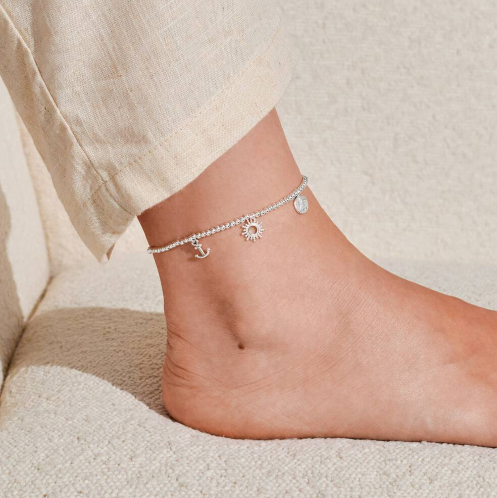AL Charms Anklet in Silver Plating