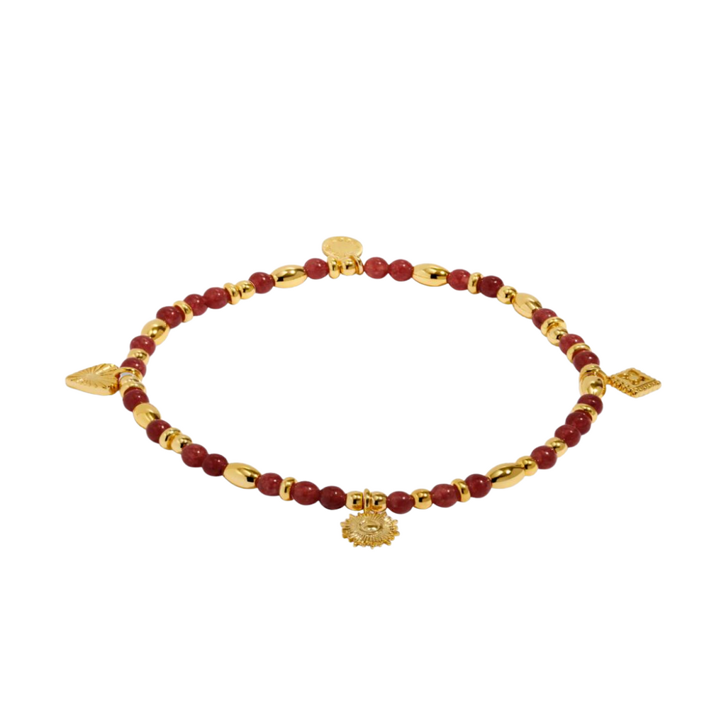 AL Affirmation Card 'Happiness' Bracelet in Gold-Tone Plating