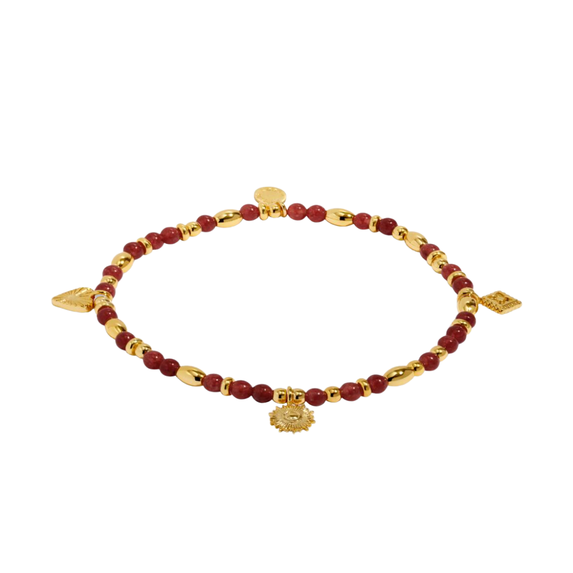 AL Affirmation Card 'Happiness' Bracelet in Gold-Tone Plating