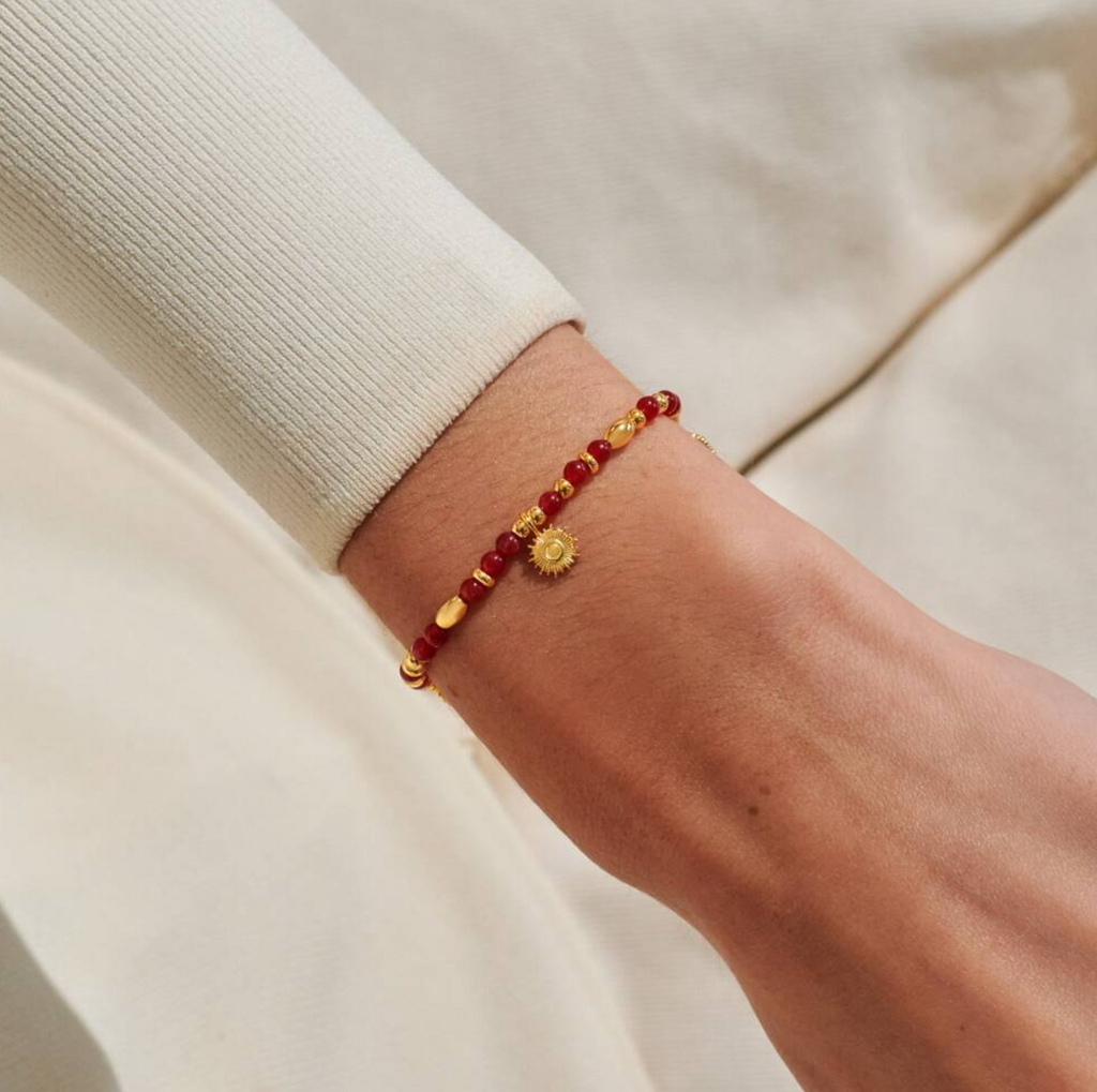 AL Affirmation Card 'Happiness' Bracelet in Gold-Tone Plating