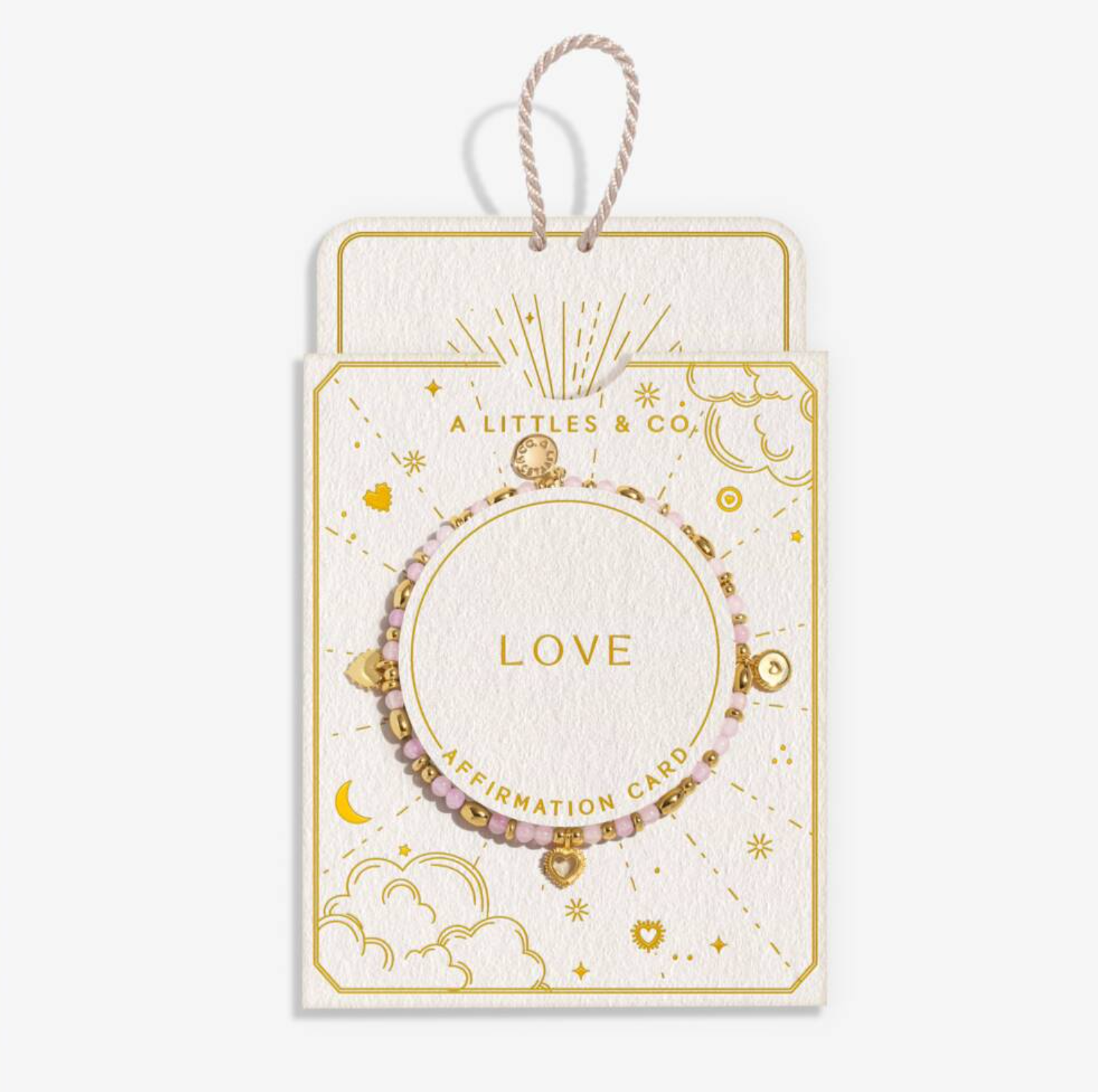 AL Affirmation Card 'Love' Bracelet in Gold-Tone Plating