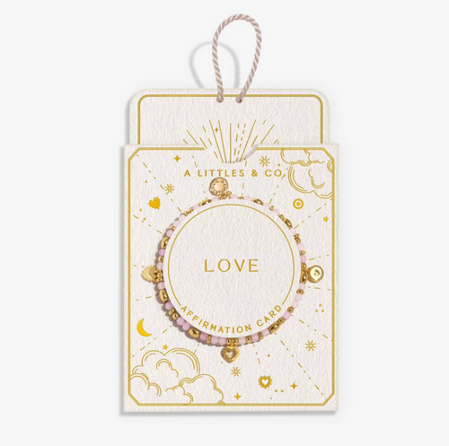 AL Affirmation Card 'Love' Bracelet in Gold-Tone Plating