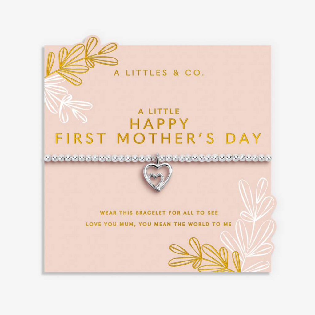 Mother's Day A Little 'Happy First Mother's Day' Bracelet in Silver Plating