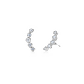 Silver Olive Ear Climber Earrings