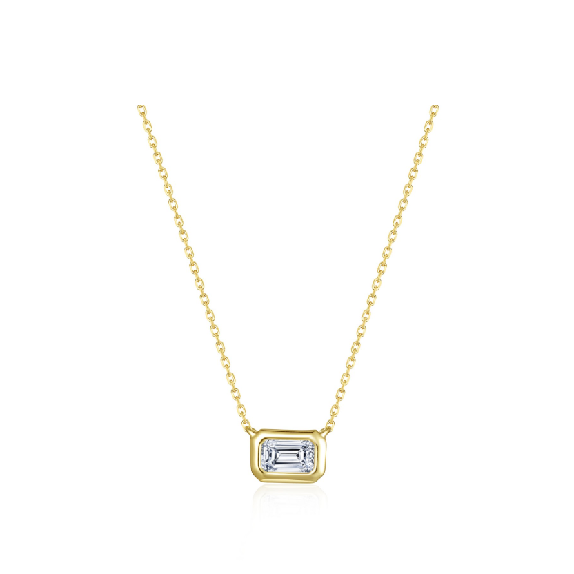 Emerald East–West Solitaire Choker