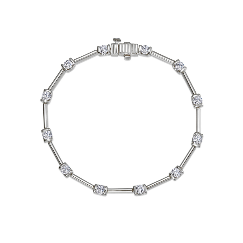 Silver Livia Semi-Bezel Bracelet