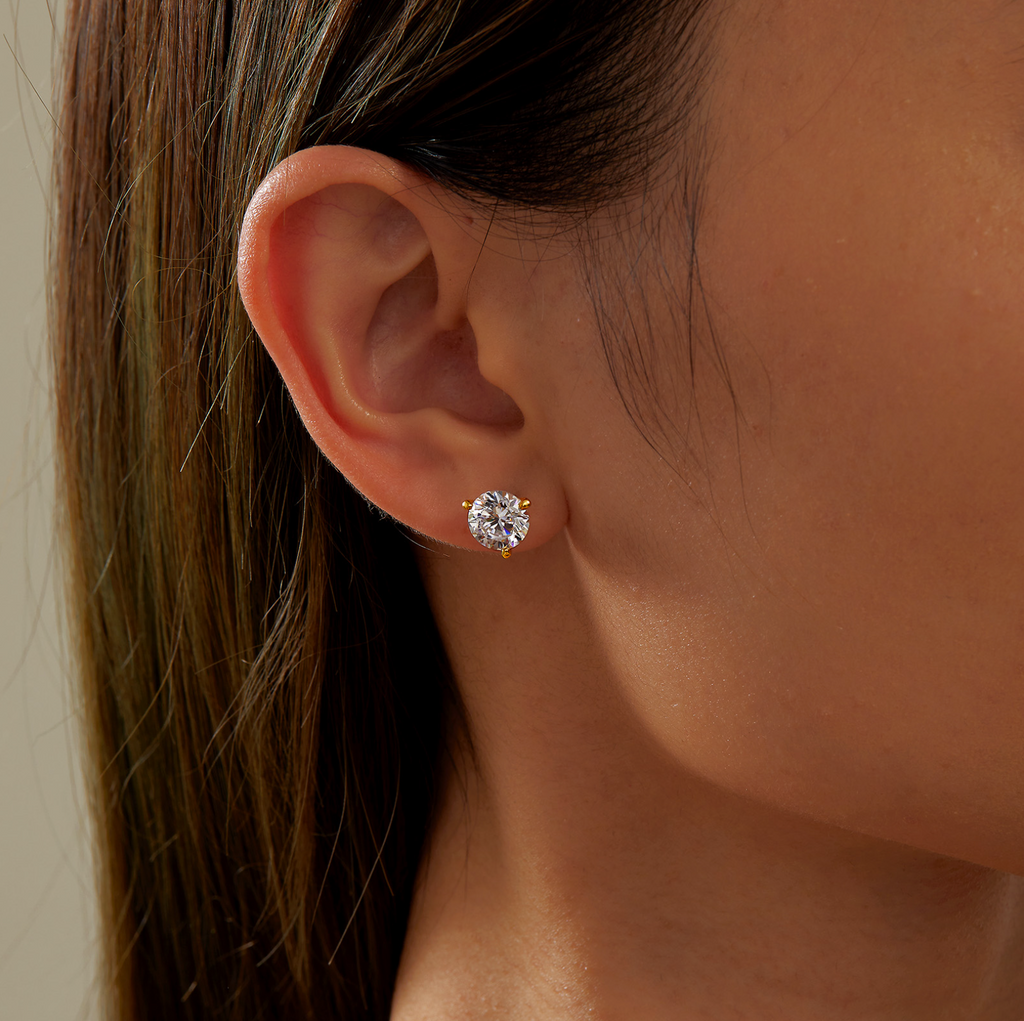 ER CL S.S. GP 4.08 CTTW 3 Prong Martini Studs