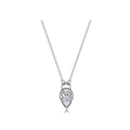 Silver Pear Lock Necklace